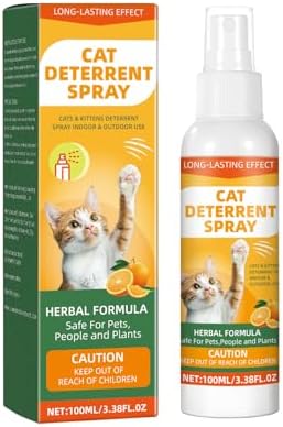 Cat Repellent Spray, Cat Deterrent Spray - Indoor & Outdoor Training Safe, Protect Furniture, Sofas, Rugs, Restricted Areas-for Behavior, Natural, Effective