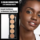 FALOCUTUS 5 In 1 Multi-Use Correcting Concealer Palette,Waterproof Long Lasting Contour Palette,Professional Creamy Concealer Kit for Women,Easy to Create Full Coverage and Natural Finish.#5