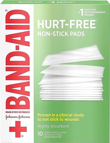 BAND-AID First Aid Non-Stick Pads, Large, 3 in x 4 in, 10 ea (Pack of 7), Packaging May Vary