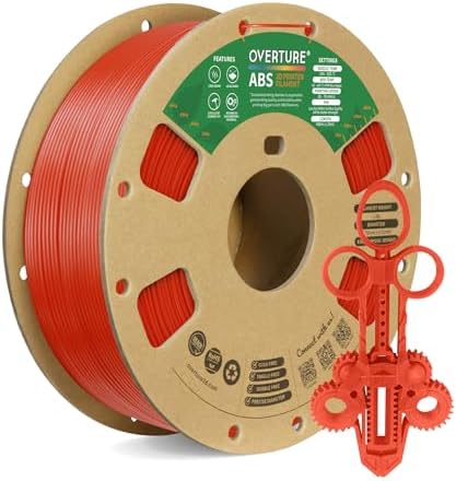OVERTURE ABS Filament 1.75mm, ABS 1kg Spool (2.2lbs),3D Printer Filament,Dimensional Accuracy +/- 0.02 mm, Fit Most FDM Printer (Dark Red)