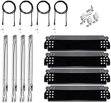 Uniflasy Grill Replacement Parts for Nexgrill 4 Burner 720-0830H 720-0783E 720-0830D 720-0888N 720-0888 Cuisinart CGG-7400 Repair Part Kit Grill Burner Tube Heat Plates Shield Tent Flame Tamer Igniter