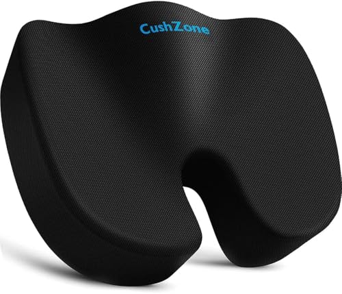 XXLSeat Cushion Office Car Seat Cushion, Memory Foam Cushion for Office Chair, Car Seat, Airplane, Bleacher Non-Slip Chair Pad, Butt Pillow for Desk, Wheelchair, Car (Black)