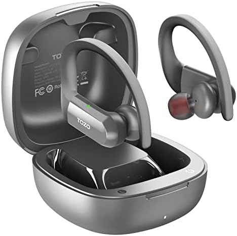 TOZO T5 Bluetooth Headphones True Wireless Earbuds Sport Earphones Touch Control Headset with Wireless Charging Case Bass Stereo, Built in Mic Sweatproof for Running, Gym, Workout,