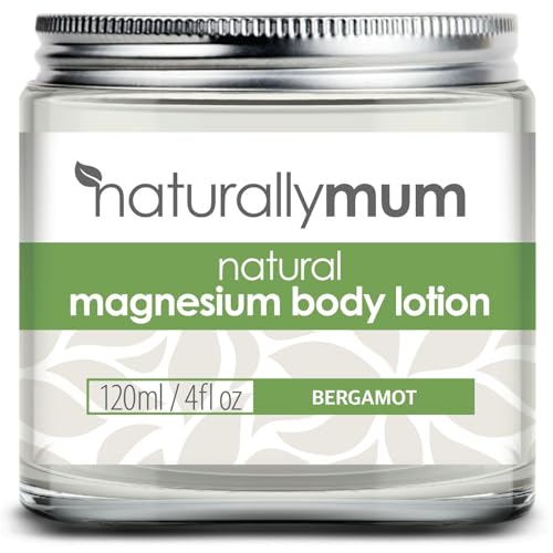 NaturallyMum Magnesium Body Lotion | Support for Sleep, Heart, Bone, Nerve, Gut and Muscle Health | Topical Cream Safe for Kids | Bergamot | 4fl oz