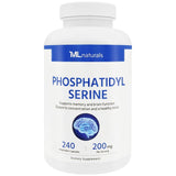 ML Naturals Phosphatidyl Serine 200 mg 240 Vegetable Capsules, 99% Purity Phosphatidyl Serine. Supports Memory & Brain Function