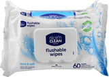 Nice 'N Clean Adult Flushable Wipes (3 x 60 Count) | Personal Cleansing Wipes Made from Plant-Based Fibers | Infused with Aloe & Vitamin E