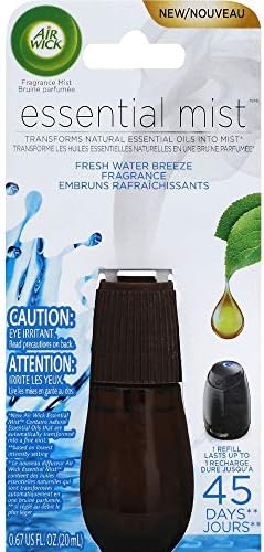 Air Wick Essential Oils Diffuser Mist Refill, Fresh Water Breeze, 1ct, Air Freshener