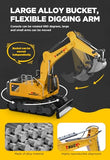 21" Large Remote Control Excavator Toy with Metal Bucket & Dozer Blade, 15-Channel RC Excavator Toys for Boys 6+ Kids Adults Construction Vehicles Christmas Birthday Gift, 120+Mins/Spray/Sound/Light