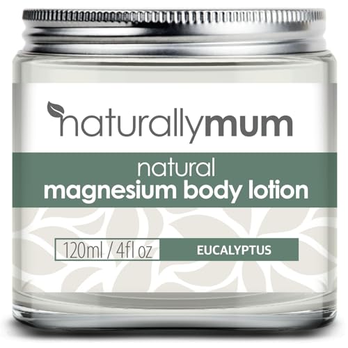 NaturallyMum Magnesium Body Lotion | Support for Sleep, Heart, Bone, Nerve, Gut and Muscle Health | Topical Cream Safe for Kids | Eucalyptus | 4fl oz