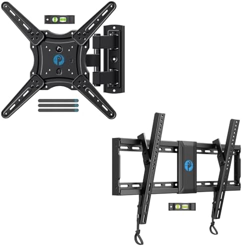 Pipishell Full Motion TV Wall Mount for 26-60 inch Flat or Curved TVs up to 77 lbs & Tilting Adjustable TV Wall Mount for 37-82 inch TVs up to 132 lbs
