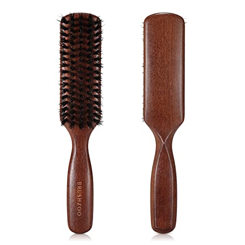 Hair Brush for Men Thin Fine Normal Hair, Boar Bristle Hair Brush for Add Shine Improve Texture Reduce Frizz, Hairbrush for Beard Straightens Softens