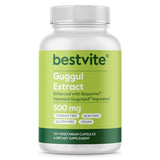 BESTVITE Guggul Extract 500mg (120 Vegetarian Capsules) - Backed by Clinical Research, Patented and Standardized, Enhanced by Bioperine - No Fillers - No Stearates - Vegan - Non GMO - Gluten Free