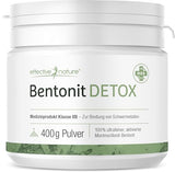 effective nature - Bentonit Detox - 400 g - Zertifiziertes Medizinprodukt zur Bindung von Schwermetallen im Körper - 100% ultrafein - Made in Germany - Ohne unerwünschte Zusätze