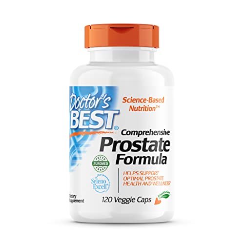 DOCTOR'S BEST Comprehensive Prostate Formula - Saw Palmetto, African Pygeum Bark, Nettle Root, CardioAid, & SelenoExcell - Prostate Support & Urinary Health, 120 Count