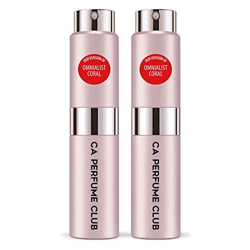 CA Perfume Impression of Omnialist Coral For Women Replica Version Fragrance Dupes Concentrated Long Lasting Eau de Parfum Spray Refillable Atomizer Bottle 0.27 Fl Oz-X2