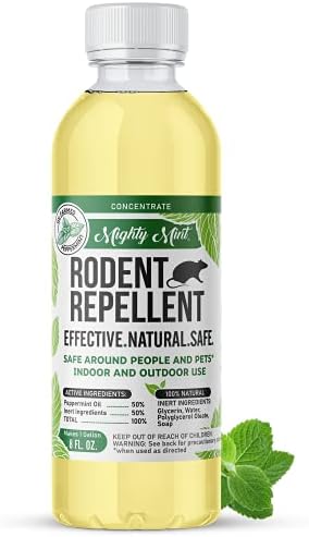 Mighty Mint 8 oz Peppermint Rodent Repellent Concentrate - Makes 1 Gallon - Natural Spray for Rats, Mice, and More.