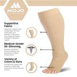 Compression Socks for Women and Men 20-30 mmHg - Extra Wide Calf Medical Compression Stockings Open Toe for Swelling, Lymphedema, Travel - Beige, 6X-Large - AB211