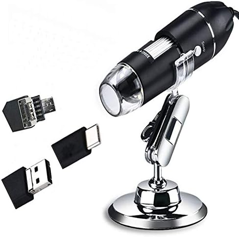 Meichoon Digital Microscope 3-in-1 USB Interface Camera 1600X with Flexible Stand Compatible with Android,Mac,Windows System,Q-NB01D
