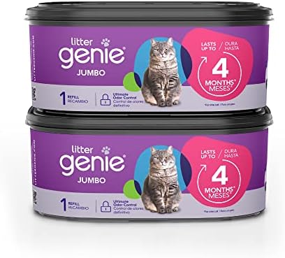 Litter Genie Refill Bags | Jumbo 2- Count (Pack of 1) | Up to 8 Months of Supply in 2 cartridges | Ultimate Odor Control Cat Litter Bags