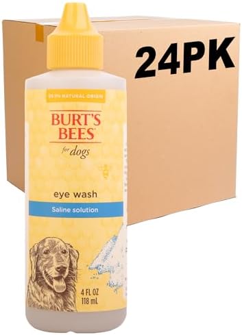 Burt's Bees for Pets Eye Wash with Saline Solution for Dogs, 24pk, 99.9% Natural Origin Formulas, Dog Eye Cleaner, Eye Wash for Dogs, Eye Treatment for Dogs, 24pk, 4 oz