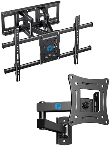 Pipishell Full Motion TV Wall Mountfor 37-75 Inch TVs up to 132lbs, Max VESA 600x400mm PILFK1, Full Motion TV Wall Mount for 13-32 Inches TVs Fits Max VESA 100x100mm up to 33lbs PIXSF2