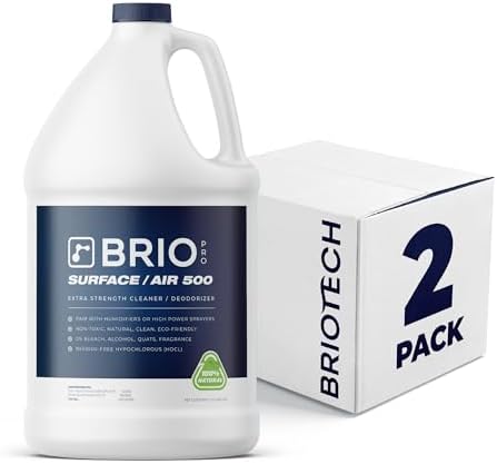 BRIOTECH Surface/Air 500, Pure Hypochlorous 500 PPM for ULV Foggers Sprayers & Humidifiers, Professional Cleaner Deodorizer for Dental, Offices, Schools, Homes, Peroxide Free, 1 Gallon Refill ea, 2 ct