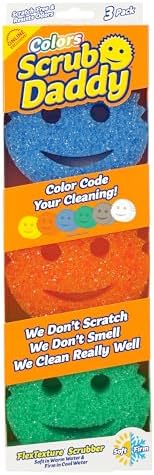 Scrub Daddy Color Sponges - Scratch-Free Multipurpose Dish Sponges for Kitchen, Bathroom + More - Household Cleaning Sponges Made with BPA-Free Polymer Foam (3 Count)