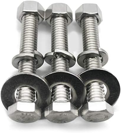 (6 Sets) 3/8-16x2-1/2 Stainless Steel Hex Head Screws Bolts, Nuts, Flat & Lock Washers, 18-8 (304) S/S, Fully Threaded by Bolt Fullerkreg