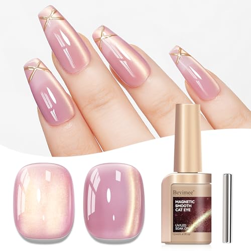 Cat Eye Gel Nail Polish Sheer Pink Glass Jelly Magnetic Nail Polish Gel Shimmer Glitter Gloss Shine Holographic Translucent Color Velvet UV Gel Polish For Nail Art Manicure DIY At Home 12ml