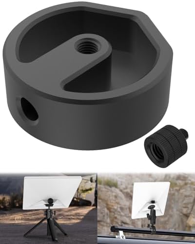 Starlink Mini Tripod Adapter - Aluminum Alloy Tripod Mount Adapter for Starlink Mini - 1/4"~20 and 3/8"~16 Threaded - Enables Tripod, Fixing Clamp or Other Bracket Fixing - Use with Pipe Adapter
