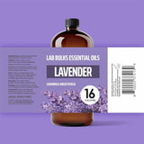 LAB BULKS ESSENTIAL OIL - Lavender Oil 16 Ounce Bottle for Diffusers, Home Care, Candles, Aromatherapy, Lavender Oil Spray (2 Pack)
