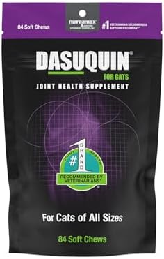Nutramax Dasuquin Joint Health Supplement for Cats - With Glucosamine, Chondroitin, ASU, Boswellia Serrata Extract, Green Tea Extract, and Omega-3, 84 Soft Chews