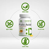 DEAL SUPPLEMENT Folic Acid 1000 mcg (1 mg), 500 Coconut Oil Softgels | Bioavailable Prenatal Vitamins (Vitamin B9) – 1,667 mcg DFE – Easy to Swallow, Non-GMO, & No Gluten