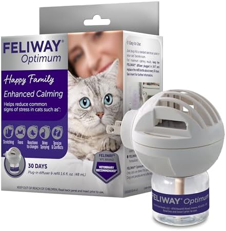 FELIWAY Optimum Cat, Enhanced Calming Pheromone Diffuser, 30 Day Starter Kit (48 mL)