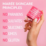 MAREE Lip Mask with Hyaluronic Acid & Coconut Oil - Overnight Collagen Lip Butter to Nourish & Hydrate Dry Cracked Lips - Moisturizer for Skin Care with Shea & Cocoa Butter - Sleeping Lip Butter Balm