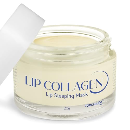 Lip Sleeping Mask (20g), Collagen Lip Mask Overnight, Lip Plumper with Hyaluronic Acid, Peptide Complex Lip Balm for Lip Wrinkle Repair and Plumping, Natural Hydration for Smooth Lips