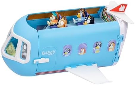 Bluey 3-in-1 Transforming Plane Playset with The Heelers, Plane Transforms to A Resort & Boat, 25+ Sounds & Phrases, 5 Figures - Exclusive Captain Figure | Amazon Exclusive