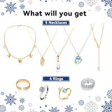 HOPEMATE Jewelry Advent Calendar 2023 for Adults Girls with Charm Bracelets Necklace Rings Earrings Countdown 24 Days to Christmas Calendar Xmas Gifts for Women Wife Daughter Mom