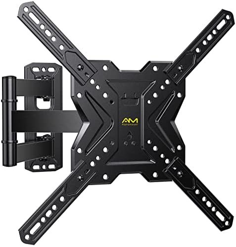 TV Wall Mount for Most 26-60 inch Flat/Curved TVs up to 77lbs, Full Motion Wall Mount TV Braket with Articulating arm Swivel Tilt Extension, Single Stud Corner TV Monitor Mount Max VESA 400x400mm