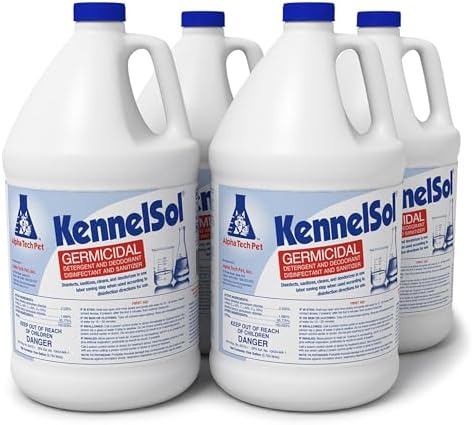 KennelSol 1-Step Kennel Cleaner, Liquid Disinfectant Cleaner, Effective Against Fungi, Bacteria and Viruses, 1 Gallon - Pack of 4 by Alpha Tech Pet