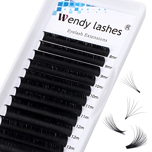 Eyelash Extensions C/D Curl Easy Fan Lash Extensions 0.03mm Optinal 8-14mm Mixed Length Mega Volume Eyelash Extension 3D~10D Self Fanning Lashes (0.03-C, 8-14mm)