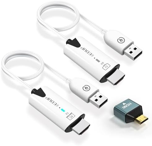 EDUP Wireless HDMI Transmitter and Receiver, 1080P Wireless HDMI Extender 165FT Range, Plug&Play, Video Audio Projection for Desktop, PC, TV Box, PS4/5 to TV/Projector/Monitor