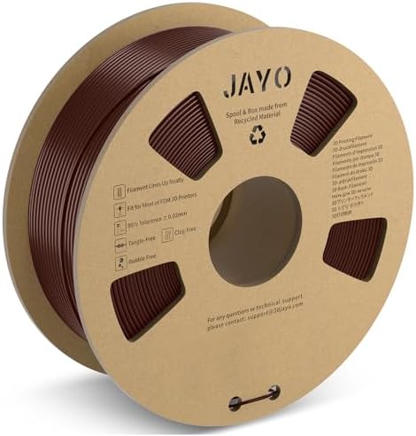 JAYO PLA+ Filament 1.75mm, PLA Plus 3D Printer Filament 1.1KG, Dimensional Accuracy +/- 0.02mm, 1.1 kg Spool(2.42 LBS), 363 Meters, PLA+ Chocolate