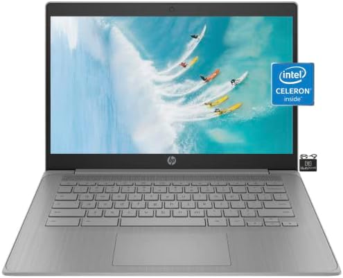 HP Chromebook Laptop Student Business (2023 Model),14‘ HD Display,Quad-Core Intel Celeron N4120 (Upto 2.6GHz),4GB RAM,64GB eMMC,HD Webcam,WiFi 5,UHD Graphics,Chrome OS +HubxcelAccessory,Modern Gray