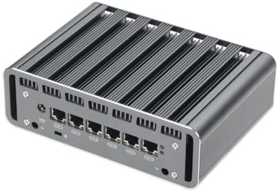 Fanless Firewall Mini PC 12th CPU Intel N100(up to 3.4GHz), 6 x Intel 2.5GbE i226 LAN Ports, Network Gateway Soft Router, Industrial pc AES NI/HD/COM//WiFi 8GB DDR5 128GB M.2 NVME SSD