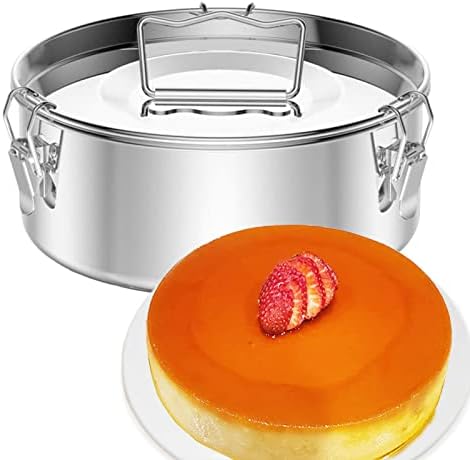 Flanera Stainless Steel Flan Mold 60 oz, Compatible with Instant Pot 6 qt [8qt avail], Mexican Design Flanera Flan Maker, Flan Pan, Moldes para Flan - Flaneras Moldes con Tapa