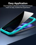 ESR 3 Pack for iPhone 16 / iPhone 15 Privacy Screen Protector, Anti-spy Tempered-Glass Privacy Screen Protector with Easy Installation Tool, Micro-Curved Edges, Case Friendly