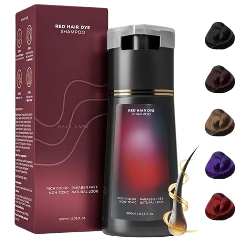 Polar Hair Dye Shampoo, Polar Hair Color, Polar Hair Color Shampoo for Gray Hair Coverage, Haircare Instant Dye Shampoo for Women & Men (Red)