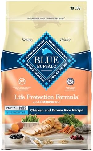 Blue Buffalo Life Protection Formula Large Breed Puppy Dry Dog Food with DHA, Vital Nutrients & Antioxidants, Made with Natural Ingredients, Chicken & Brown Rice Recipe, 30-lb. Bag
