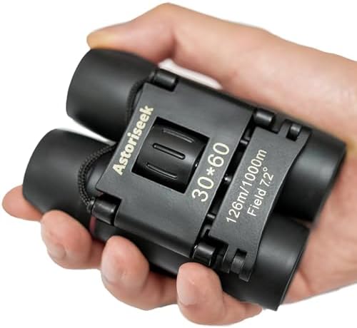 30x60 High Power Compact Binoculars for Adults Kids, Large Eyepiece Foldable Binocular, High Power Easy Focus Binoculars for Bird Watching, Outdoor, Hunting, Travel, Cruise Ship, Opera Concert